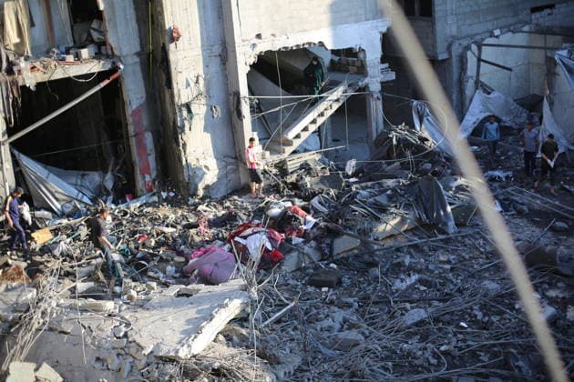 Nahostkonflikt, Gaza, Eindrücke nach Angriff nahe Flüchtlingslager Nuseirat