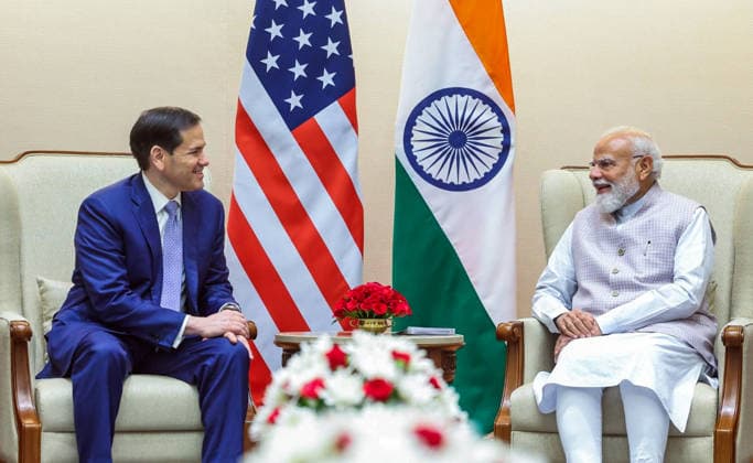 Indien, Narendra Modi trifft Marco Rubio in Neu Delhi