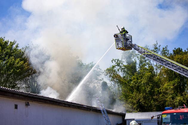 Hessen, Feuer in Schützenverein in Messel