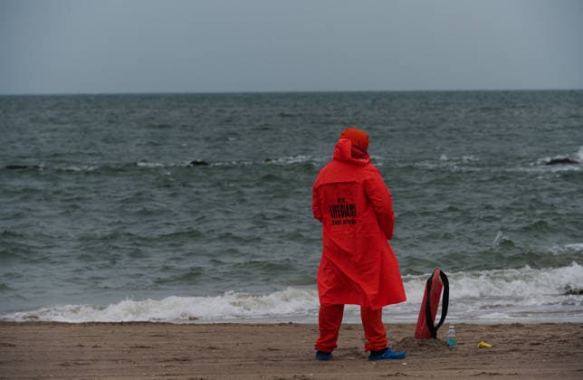 USA, Sturmisches Wetter in Coney Island, New York