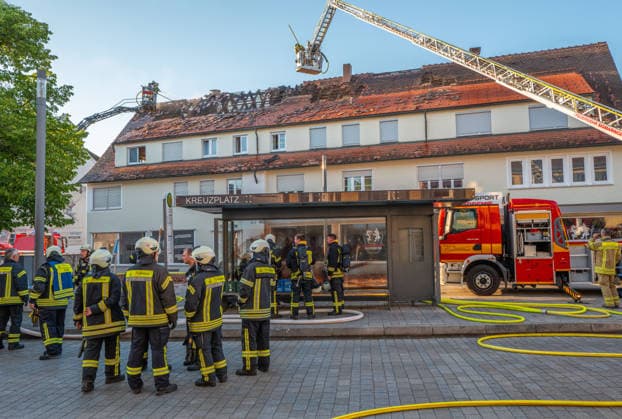 Baden-Württemberg, Dachstuhlbrand in Mengen