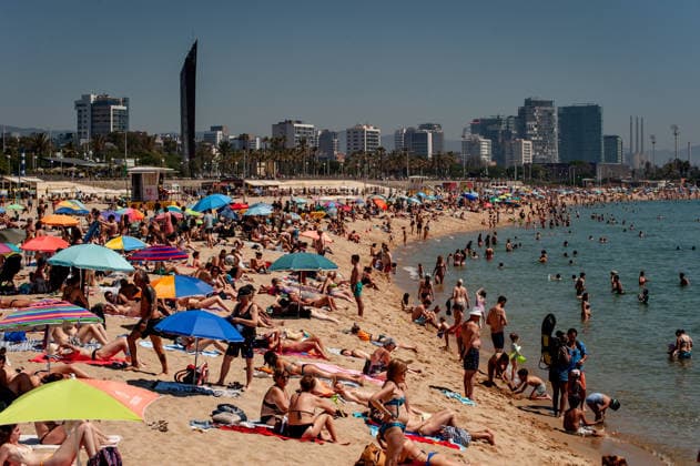 Spanien, Strandwetter in Barcelona