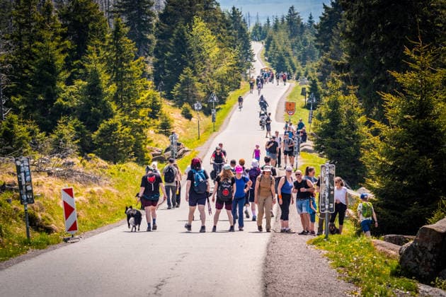 Sachsen-Anhalt, Besucher auf dem Brocken im Harz