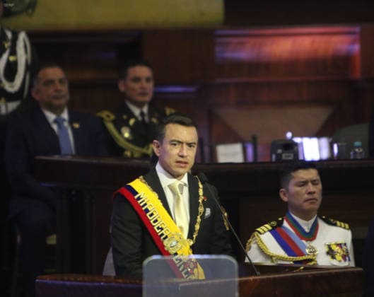 Ecuador, Präsident Daniel Noboa hält Rede zur Lage der Nation in Quito