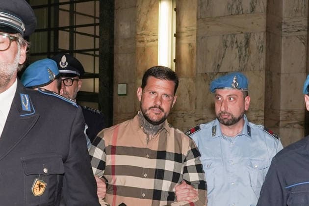Italien, Ehemaliger Anführer der Inter-Ultras Marco Ferdico vor Gericht im Mordfall Vittorio Boiocchi in Mailand