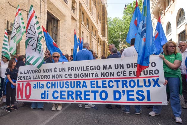Italien, Demonstration von Beschäftigten von Electrolux in Rom