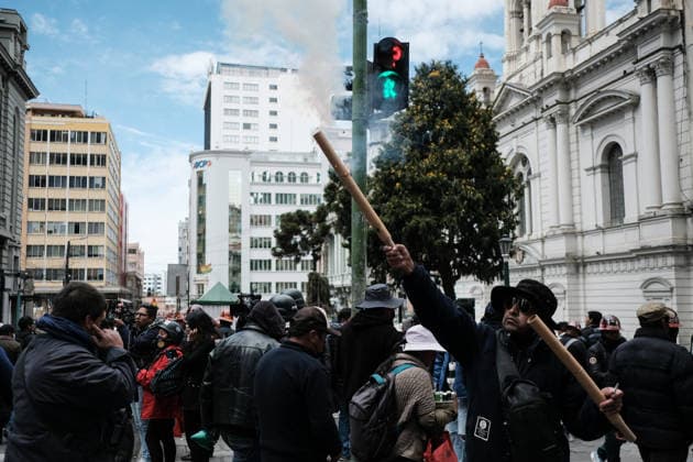 Bolivien, Proteste gegen die Regierung in La Paz