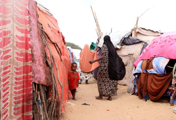 Somalia, Geflüchtete in Zeltlager in Mogadischu