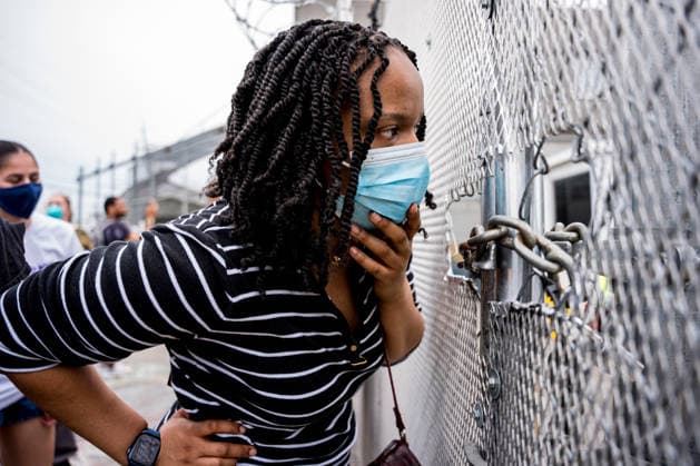 USA, Proteste vor ICE-Detention Center Delaney Hall in Newark, New Jersey