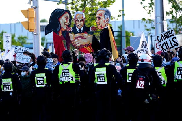 Kanada, Proteste gegen Rüstungsmesse CANSEC in Ottawa