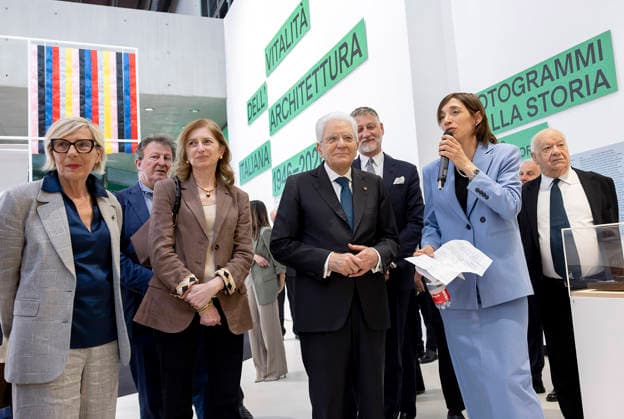 Italien, Präsident Sergio Mattarella besucht Ausstellung The Vitality of Italian Architecture in Rom