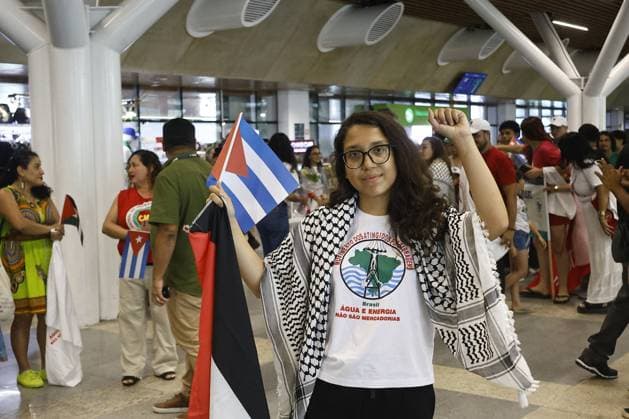 Brasilien, Aktivistin kehrt nach Belem zurück nach Abfangen von Hilfsflottille durch Israel