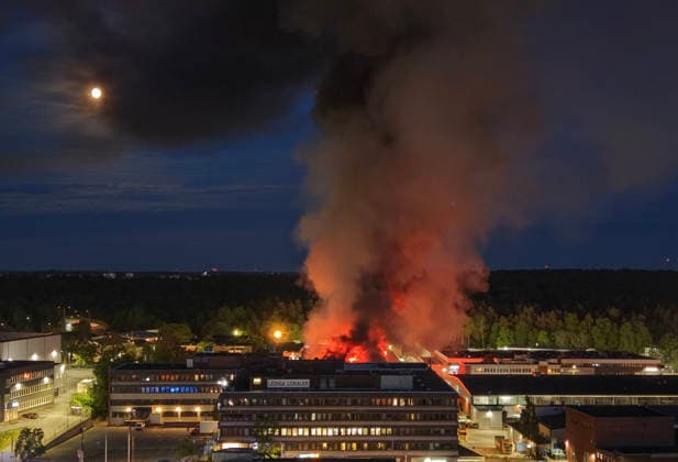 Schweden, Brand in Industriegebäude in Stockholm