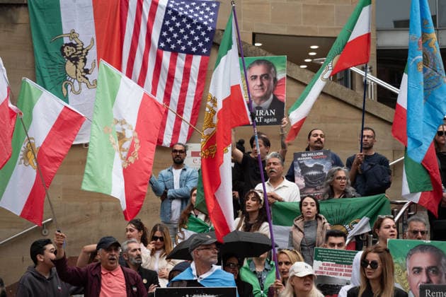 Schottland, Proteste gegen das iranische Regime in Glasgow