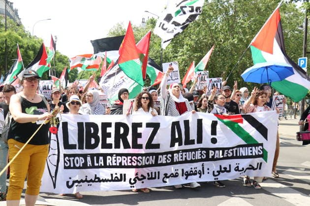 Frankreich, Demonstration zur Freilassung eines inhaftierten Palästinensers in Paris