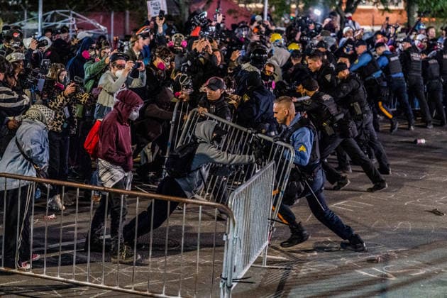 USA, Proteste vor ICE-Detention Center Delaney Hall in Newark, New Jersey