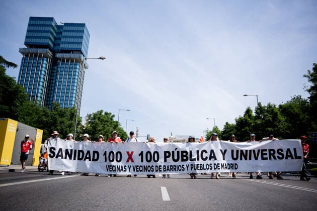 Spanien, Proteste gegen die Gesundheitspolitik in Madrid