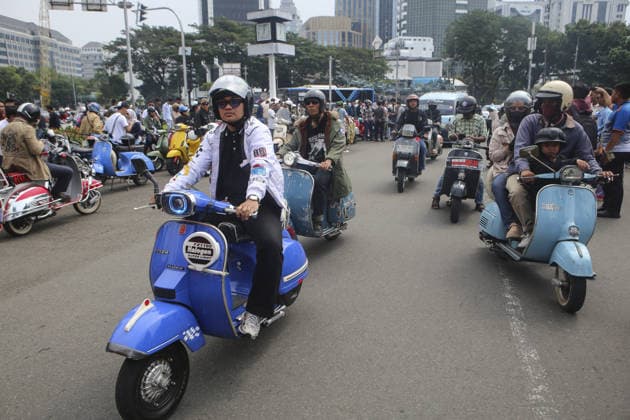 Indonesien, Vespa Treffen in Jakarta