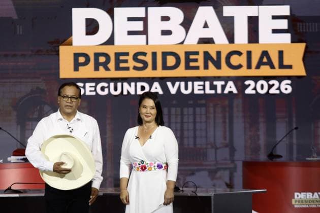 Peru, Keiko Fujimori und Roberto Sanchez im TV-Duell vor der Stichwahl in Lima
