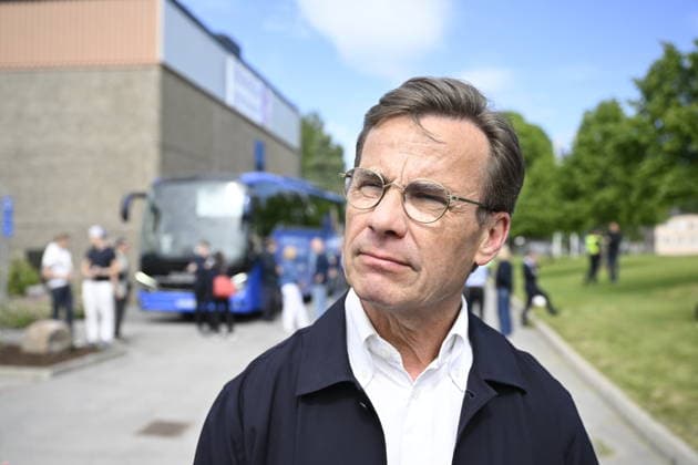 Schweden, Ulf Kristersson bei Wahlkampf in Norrköping