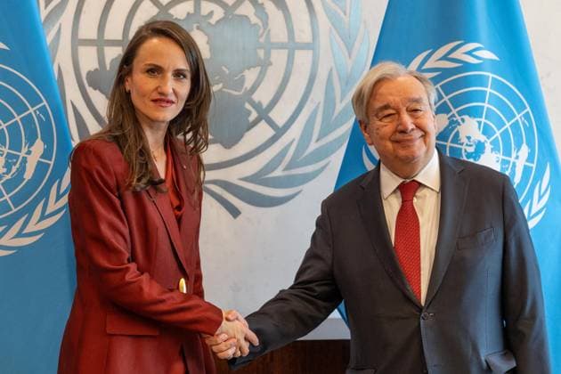 USA, Antonio Guterres trifft Oana-Silvia Toiu in New York