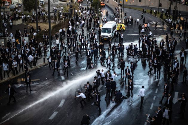 Israel, Ultraorthodoxe Juden protestieren in Jerusalem
