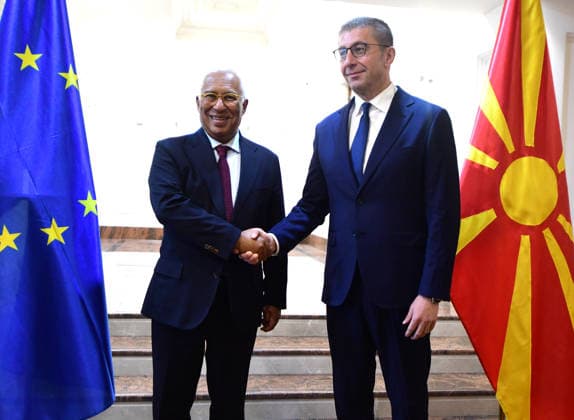 Nordmazedonien, Hristijan Mickoski trifft Antonio Costa in Skopje