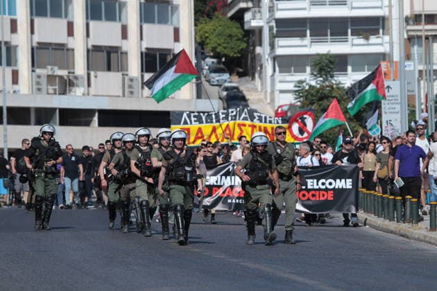 Griechenland, Pro-palästinensische Demonstration in Piräus