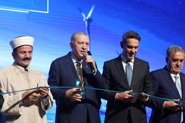 Türkei, Recep Tayyip Erdogan bei Zeremonie zu Investitionen in erneuerbare Energien in Ankara