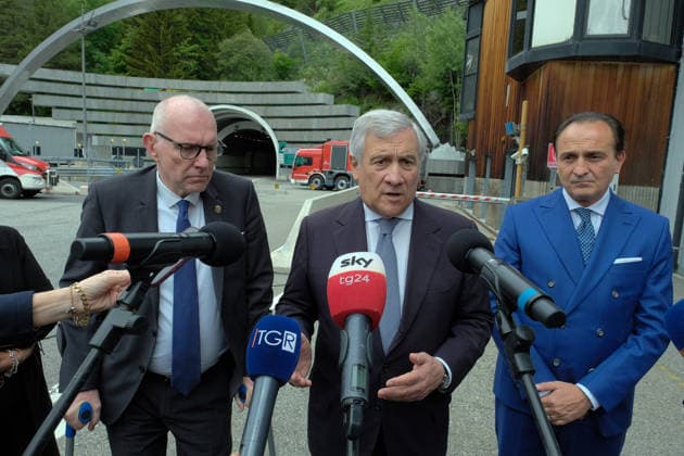 Italien, Antonio Tajani besucht den Mont-Blanc-Tunnel