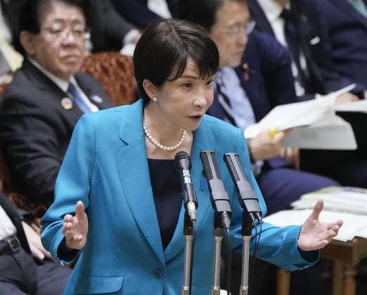 Japan, Sanae Takaichi Rede im Oberhaus in Tokio