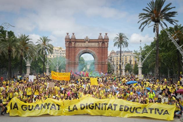 Spanien, Lehrerprotest in Barcelona