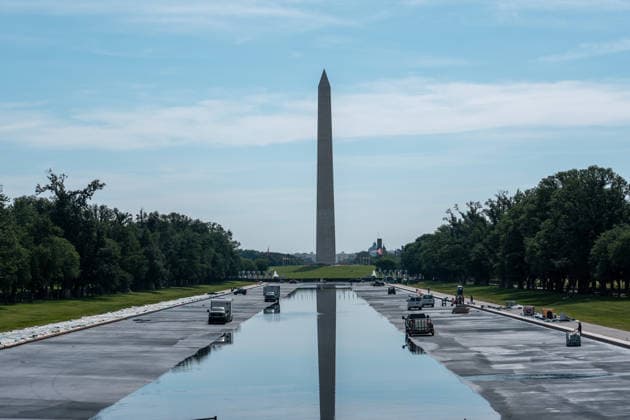 USA, Umgestaltung des Lincoln Memorial Reflecting Pools in Washington