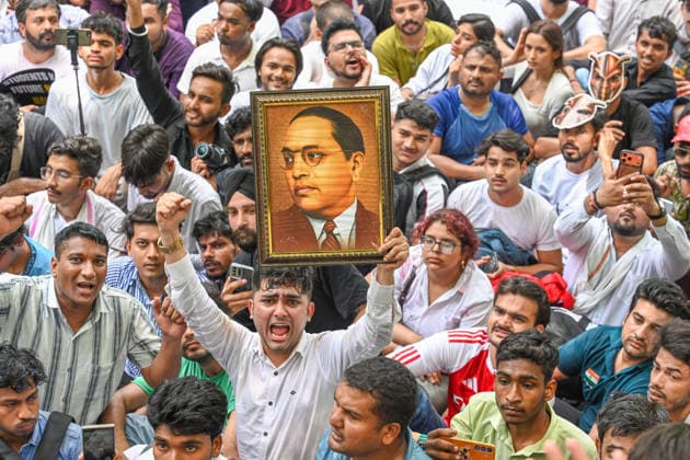 Indien, Cockroach Janta Party demonstriert in Neu-Delhi