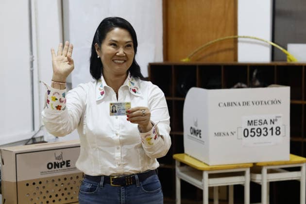 Präsidentschaftswahl in Peru, Stichwahl, Keiko Fujimori Stimmabgabe in Lima