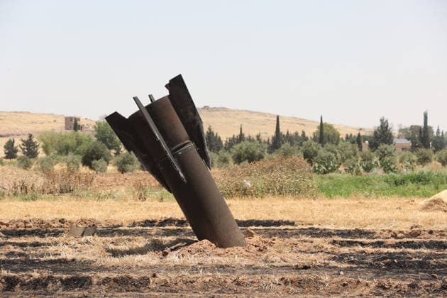 Krieg in Nahost, Syrien, Überreste einer angeblichen Rakete des Iran nahe Damaskus