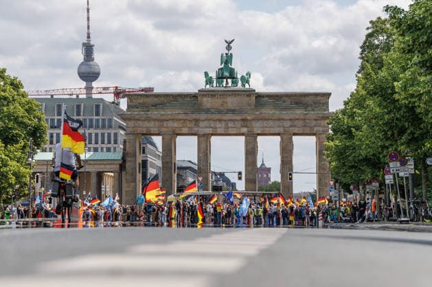 Berlin, Demonstration gegen die Regierung