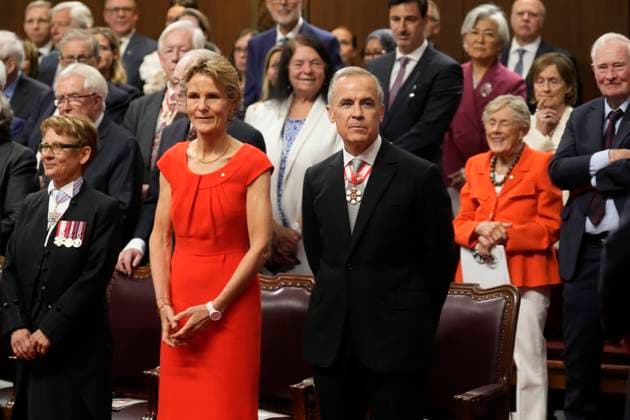 Kanada, Mark Carney und Diana Fox Carney bei Amtseinsetzung von Louise Arbour in Ottawa