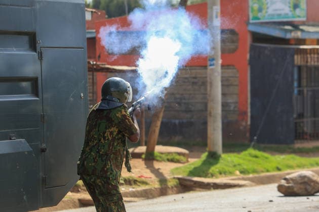 Kenia, Demonstration gegen Pläne zur Einrichtung einer Ebola-Quarantäneanlage für US-Bürger in Nanyuki
