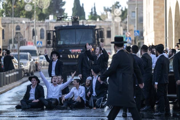 Israel, Ultraorthodoxe Juden protestieren in Jerusalem