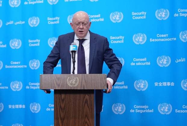 New York, UN-Sicherheitsrat, Pressekonferenz mit Vassily Nebenzia