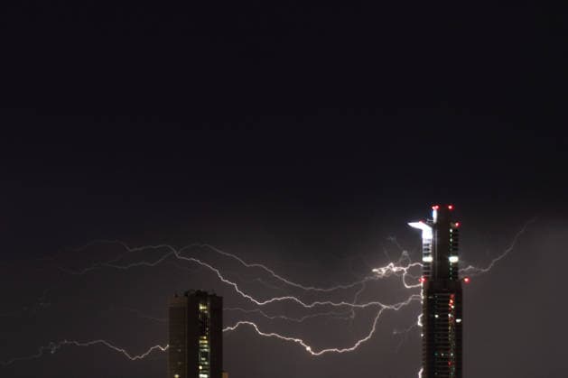 Hessen, Gewitter über Frankfurt am Main