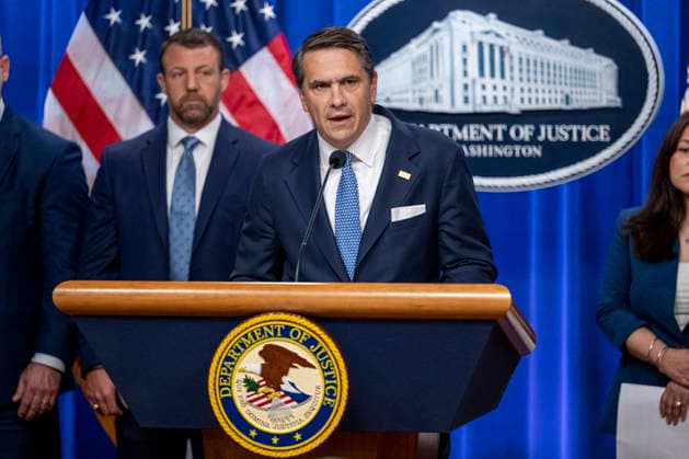 USA, Pressekonferenz im Justizministerium in Washington