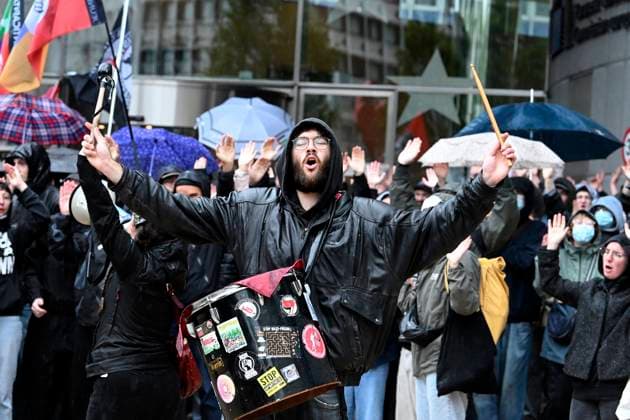 Belgien, Protest der Antifa in Brüssel
