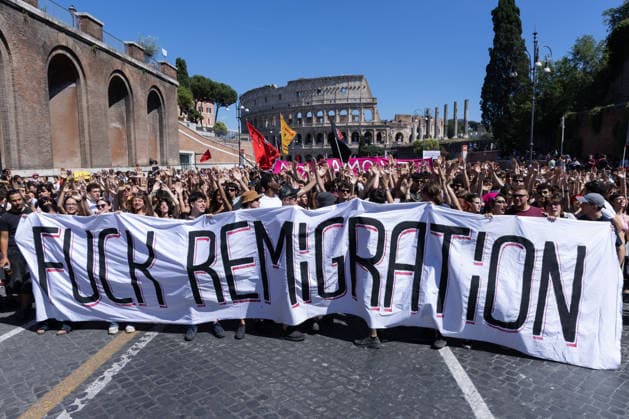 Italien, Antifaschistische Demonstration gegen Remigration in Rom