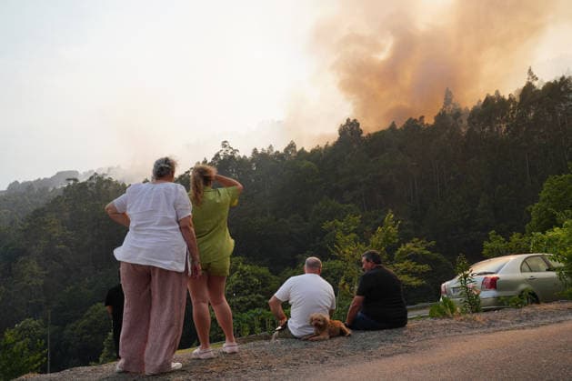 Spanien, Waldbrand in Padron A Coruna, Galizien