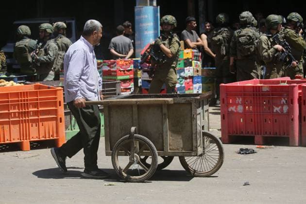 Nahostkonflikt, Westjordanland, israelische Sicherheitskräfte in Nablus