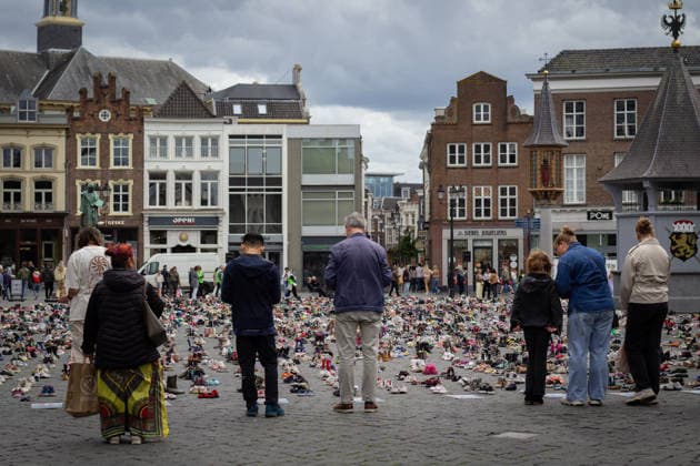 Niederlande, Gedenkaktion für getötete palästinensische Kinder und Journalisten in Den Bosch