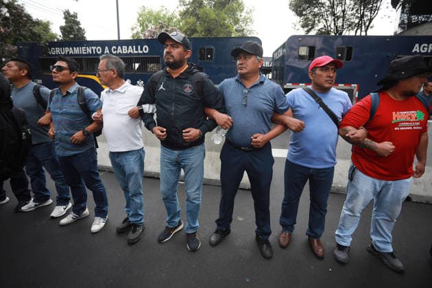 Mexiko, Proteste von Lehrern in Mexiko-Stadt