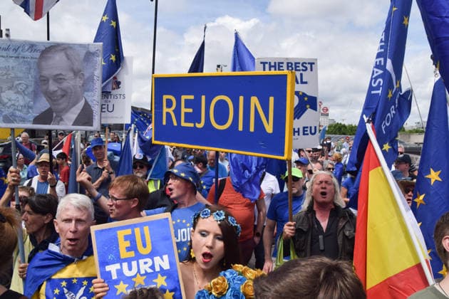 London, National Rejoin March fordert Rückkehr in die EU